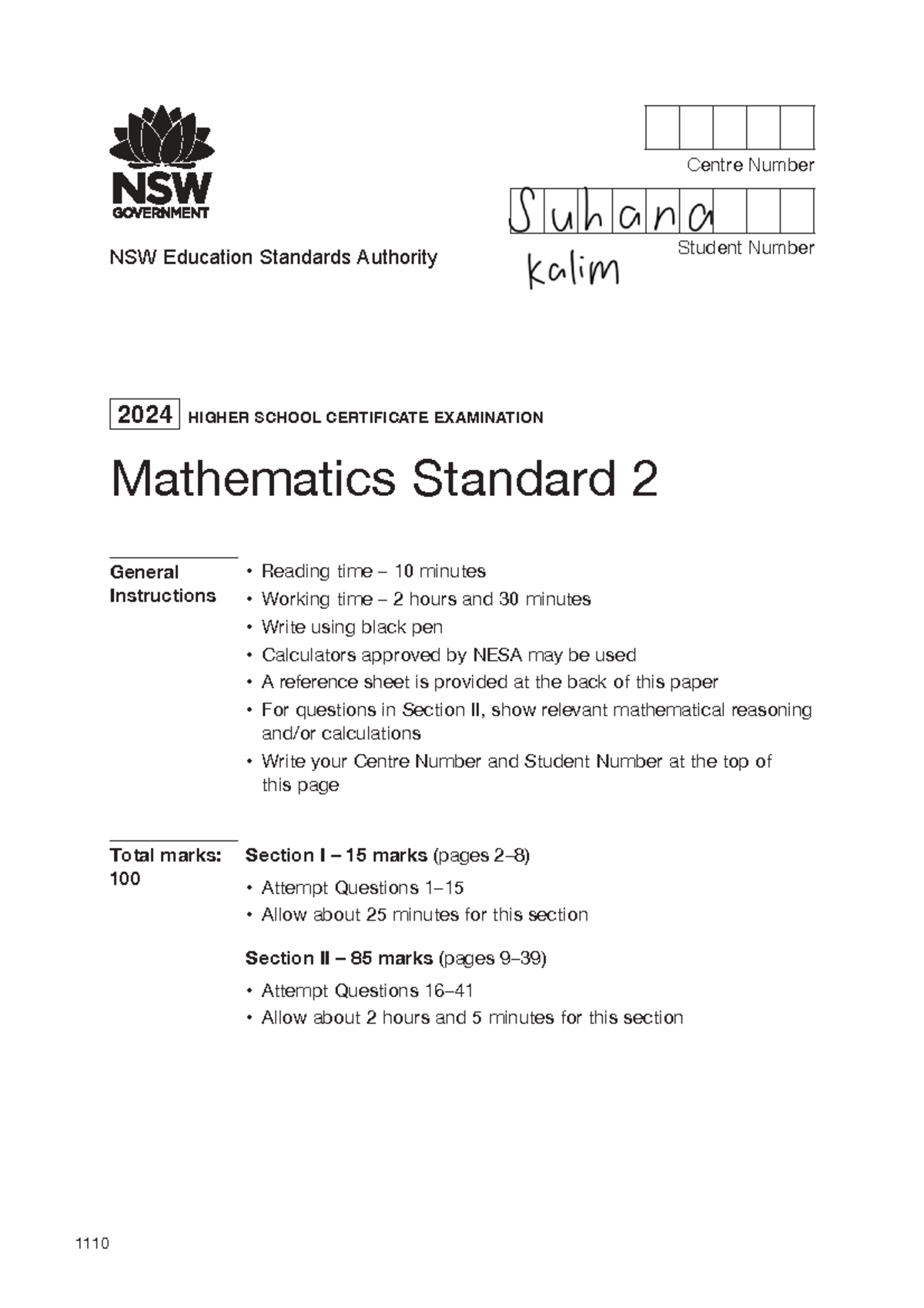 2024 HSC Mathematics Standard 2 - Pass Paper Exam Guide - Studocu