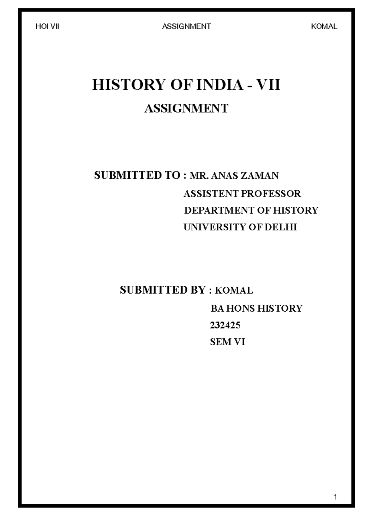 HOI VII Assignment: Travelogues of Bernier & Manucci on Mughal India ...