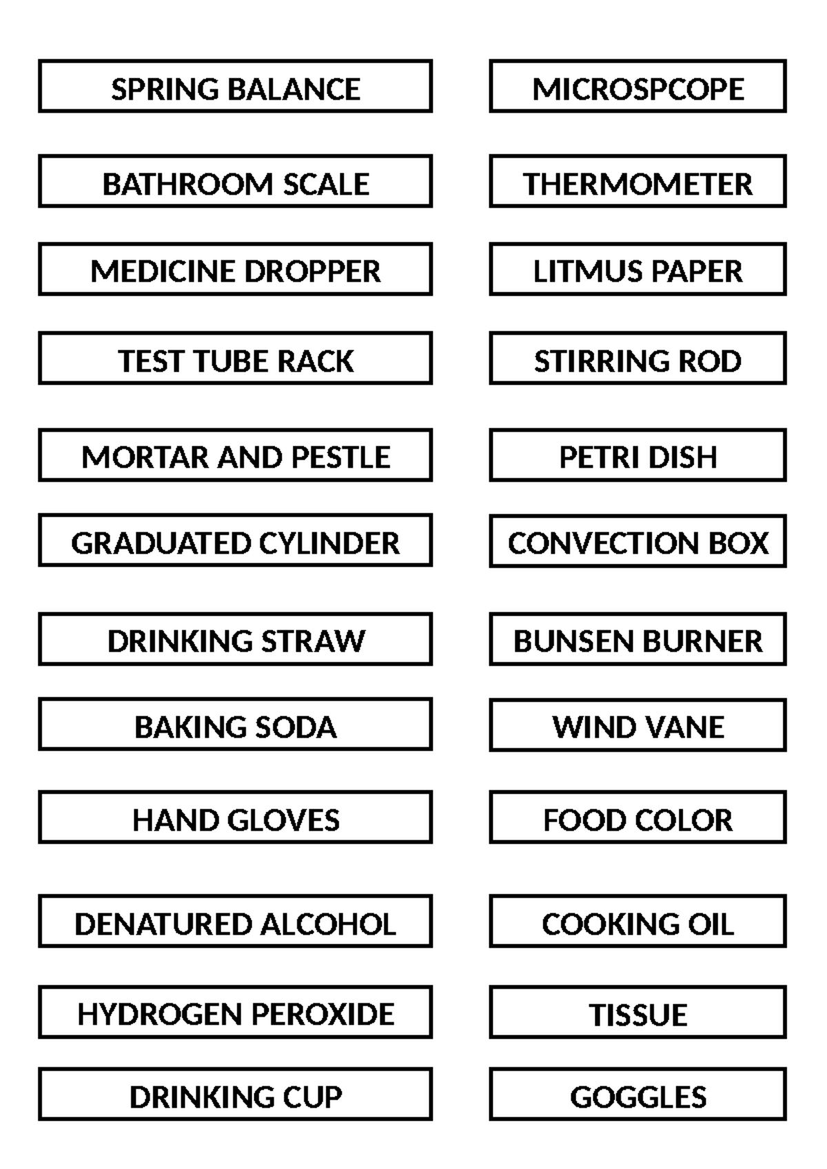 LAB Tools Labels - SPRING BALANCE MICROSPCOPE BATHROOM SCALE ...