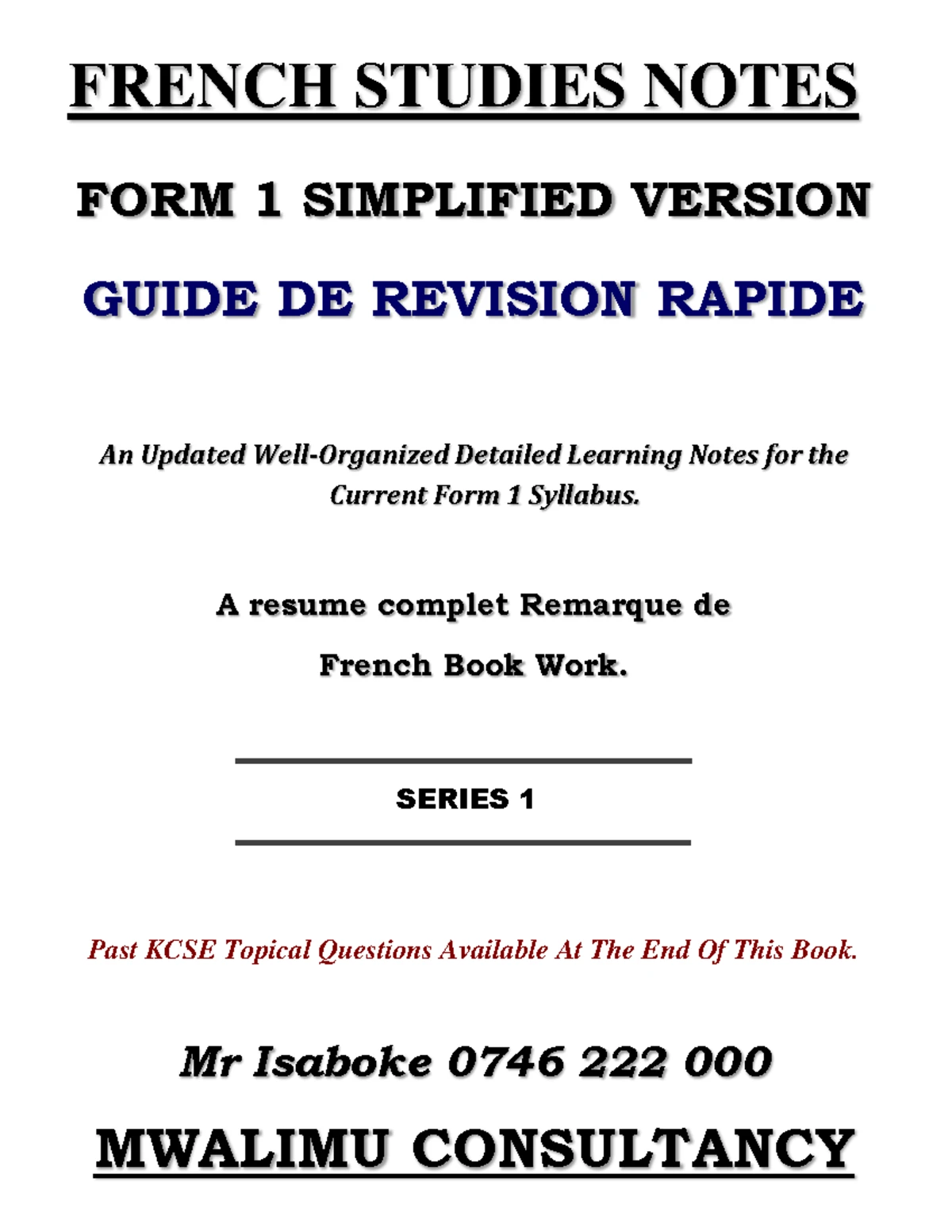 FORM 1 CRE Simplified Notes - CHRISTIAN RELIGIOUS EDUCATION FORM 1 ...