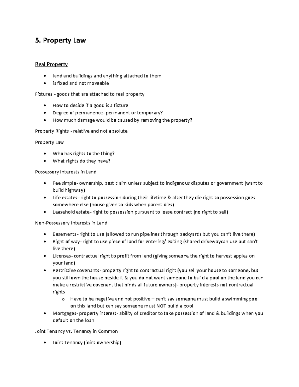 Property Law Overview: Key Concepts & Rights Explained - Studocu