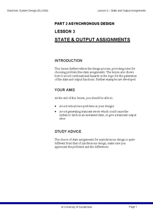 3) Asynchronous Design Lesson 2 - ! " # $ $ % & - Studocu