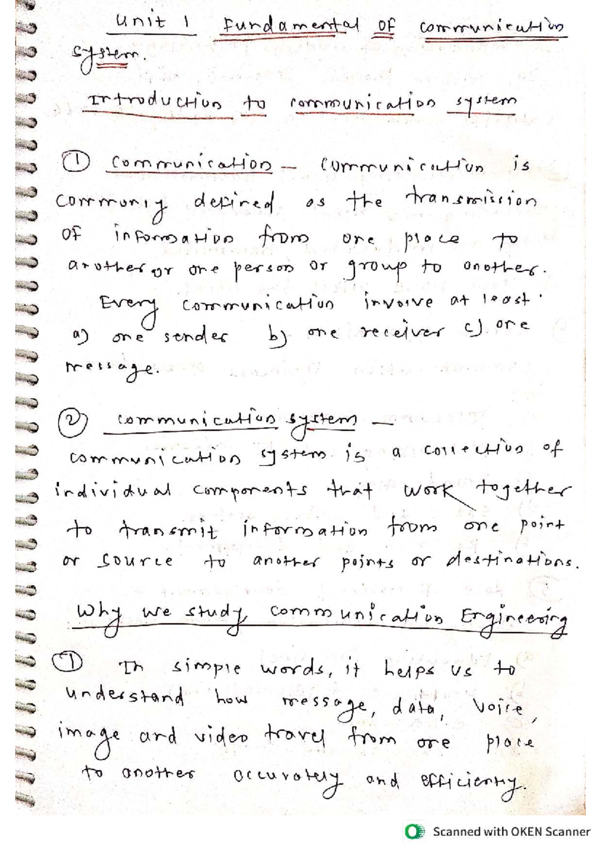 CE 101: Unit 1 - Fundamentals of Communication Systems - Studocu