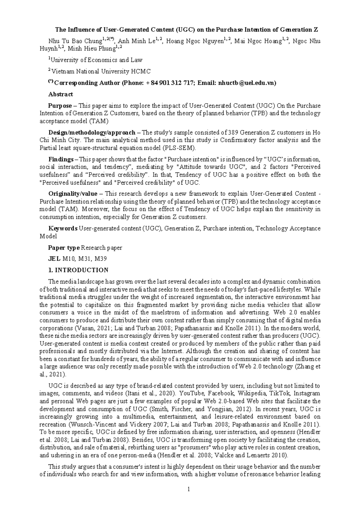 UGC's Impact on Gen Z Purchase Intention: Research Insights 2021