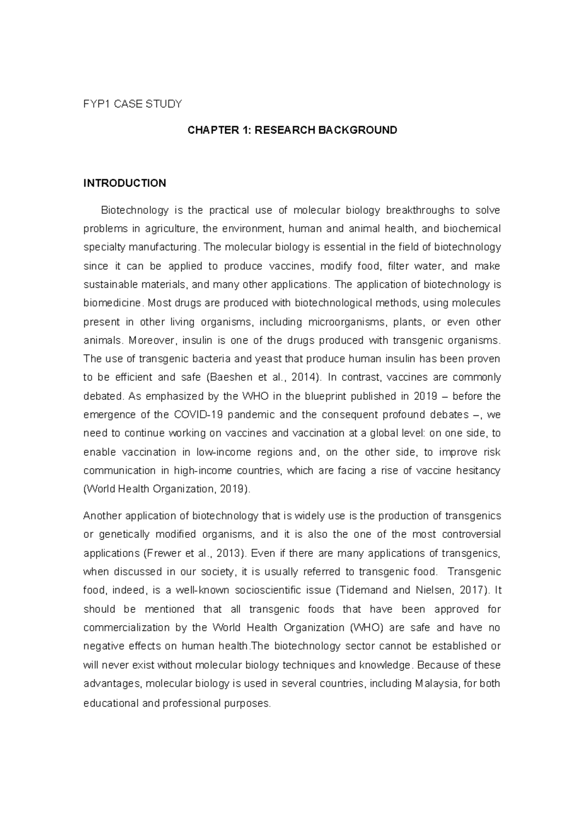 FYP1 CASE Study: Public Awareness of Molecular Lab Techniques in ...