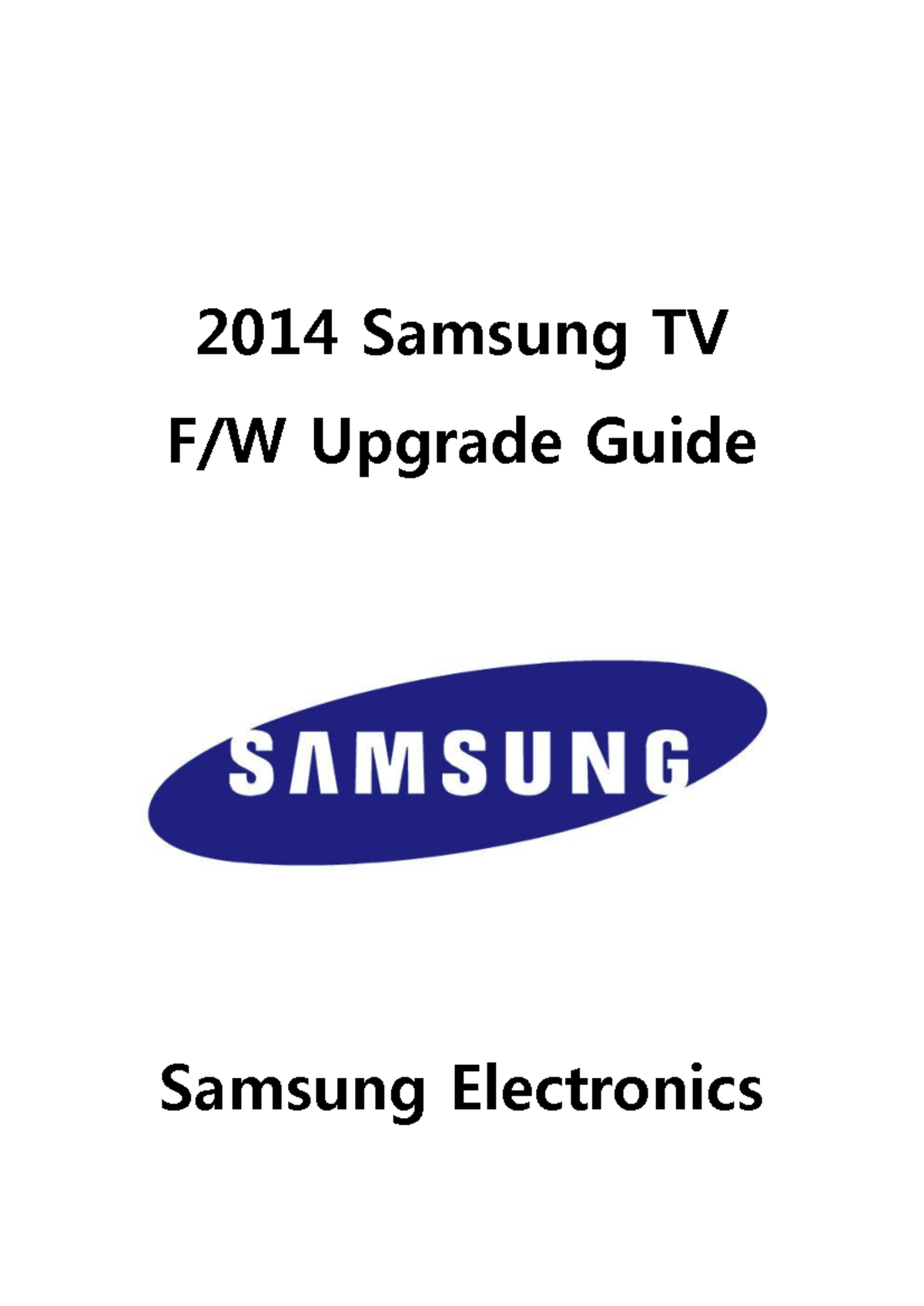 2014 Samsung TV Firmware Upgrade Guide: USB & Online Methods - Studocu
