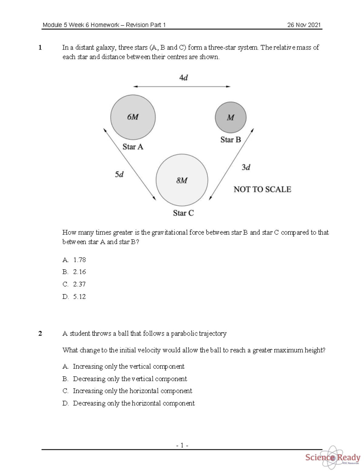Module 5 Week 6 Homework Revision Part 1 - Physics Concepts and ...