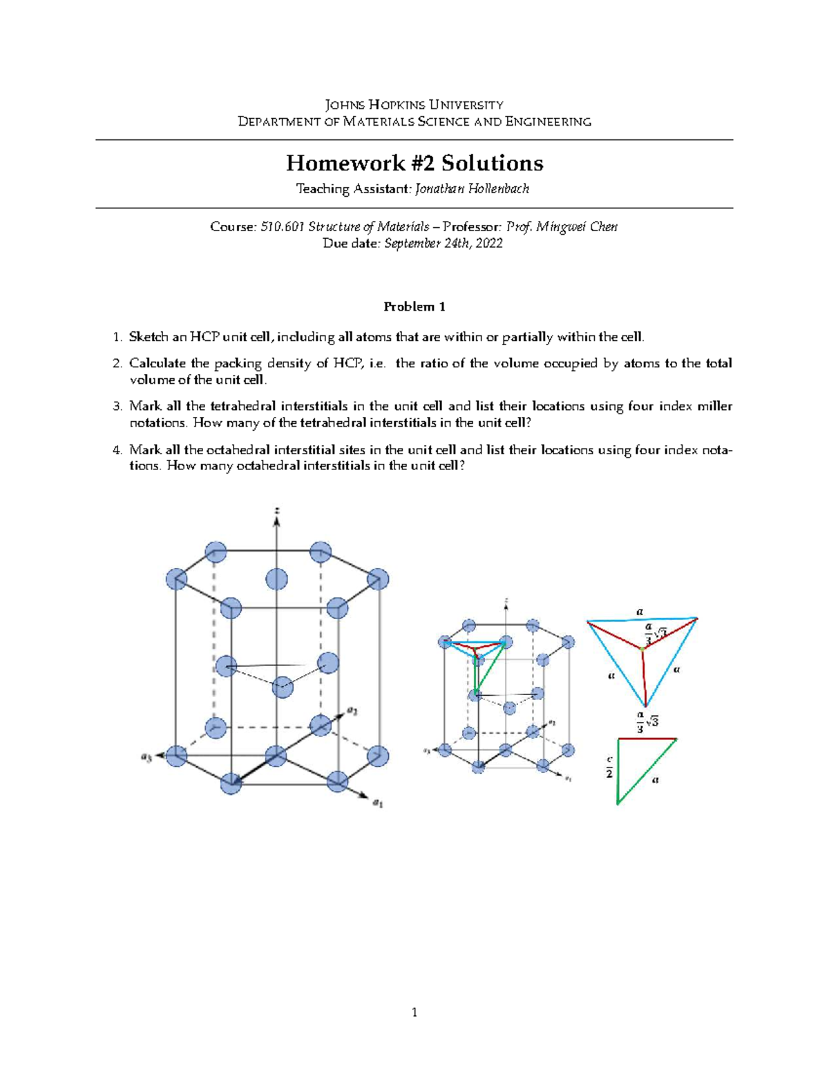 510.601 Structure of Materials Homework 2 Solutions - Studocu