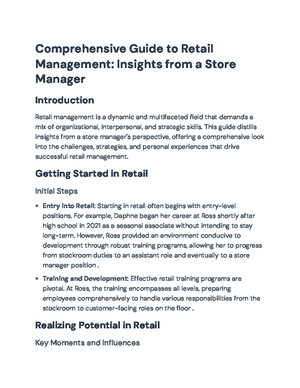Insights into Retail Management: Experiences and Strategies - Insights ...