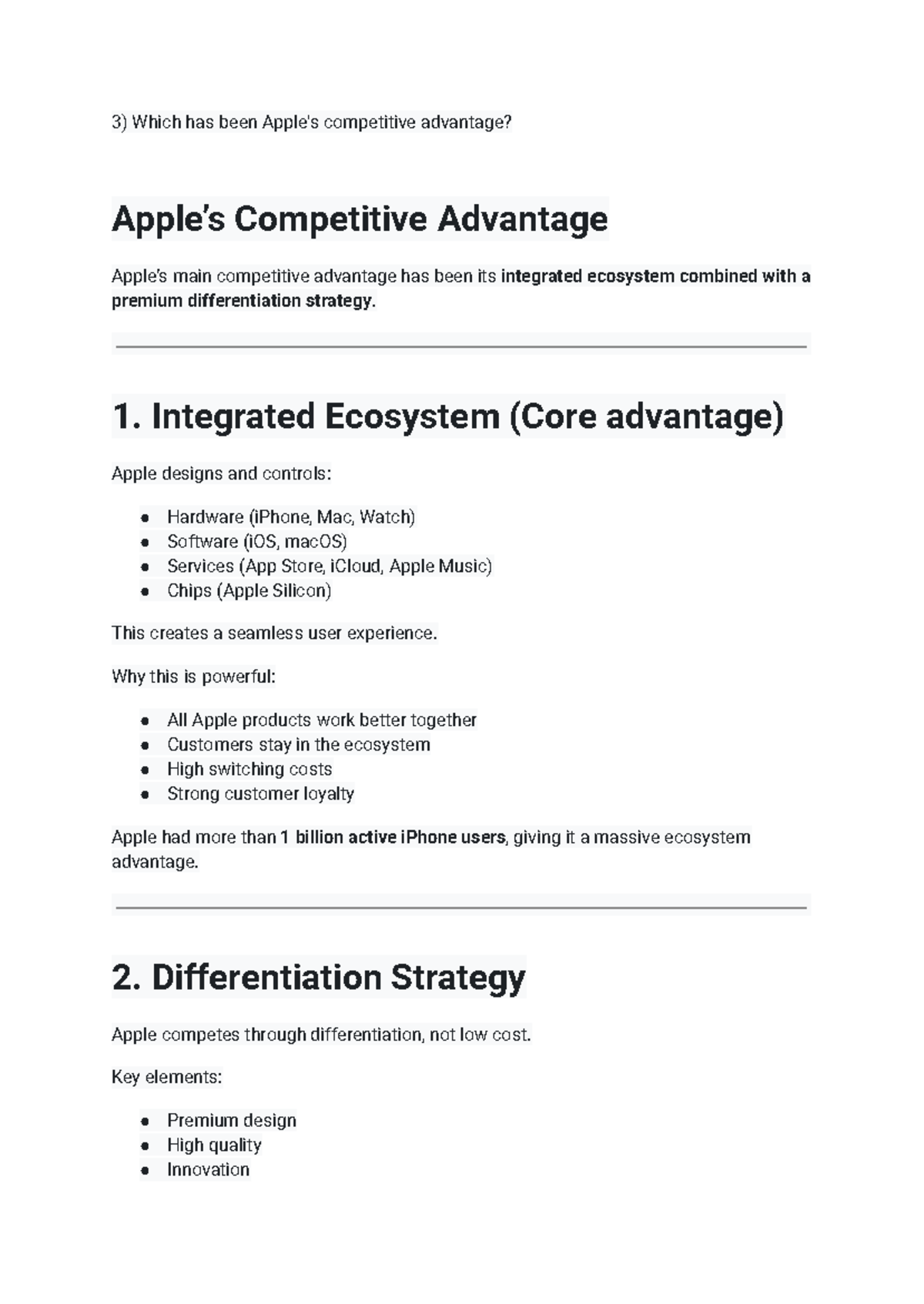 Competitive Advantage Analysis: Apple's Integrated Ecosystem and ...