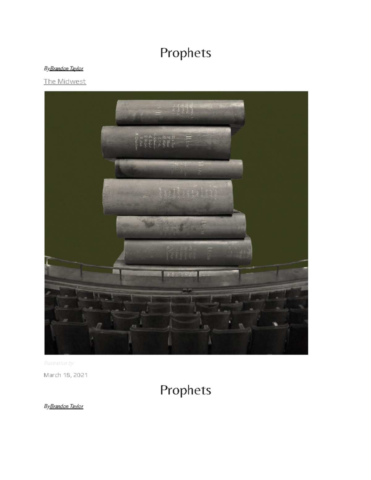 Prophets - Notes on Brandon Taylor's Reading Event (Midwest, Mar 2021 ...