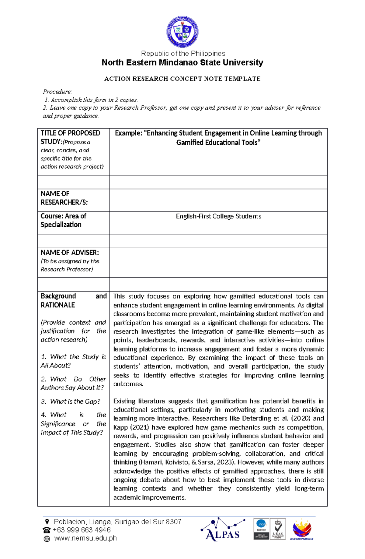 Action Research Concept Note: Gamifying Engagement in Online Learning ...