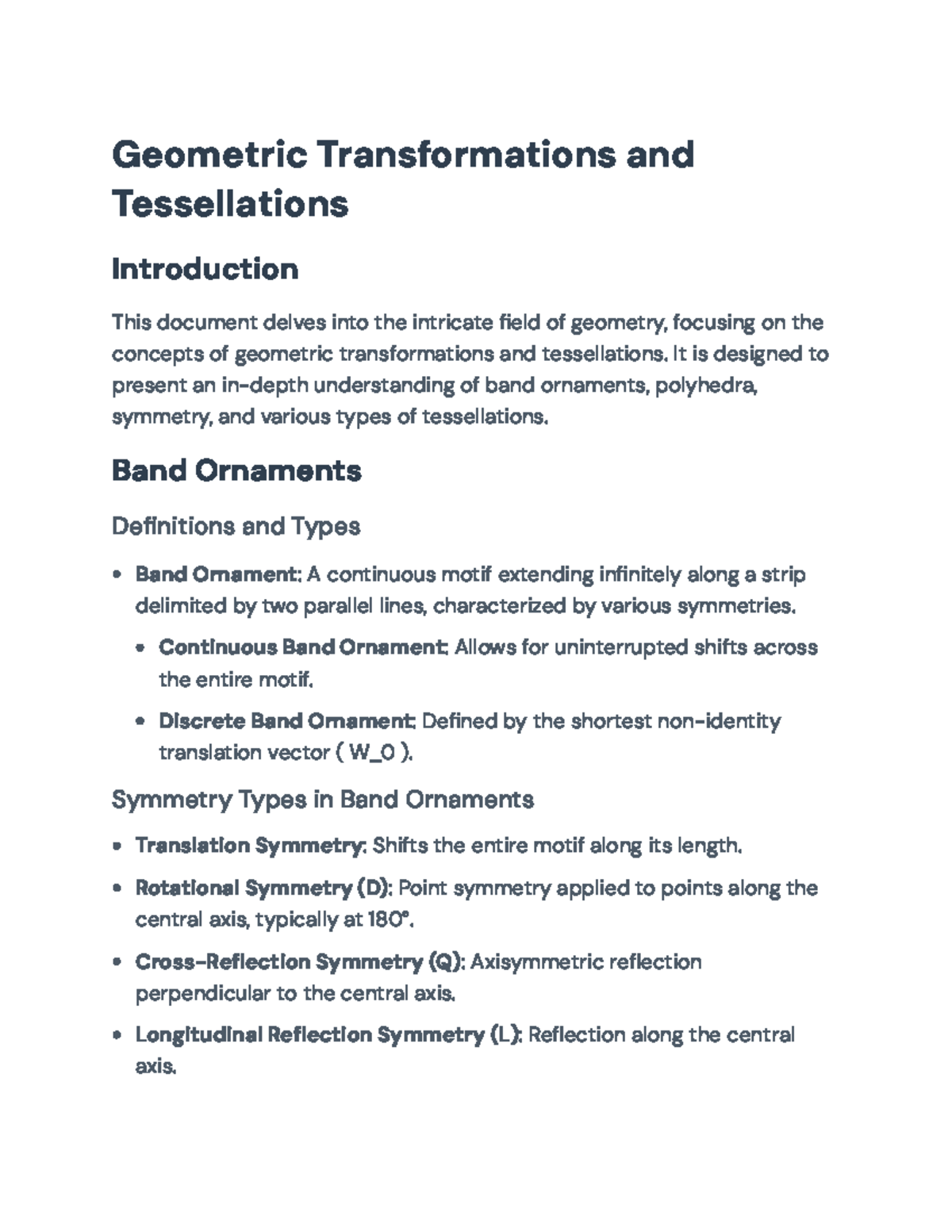 Geometric Transformations and Tessellations: Concepts & Properties ...