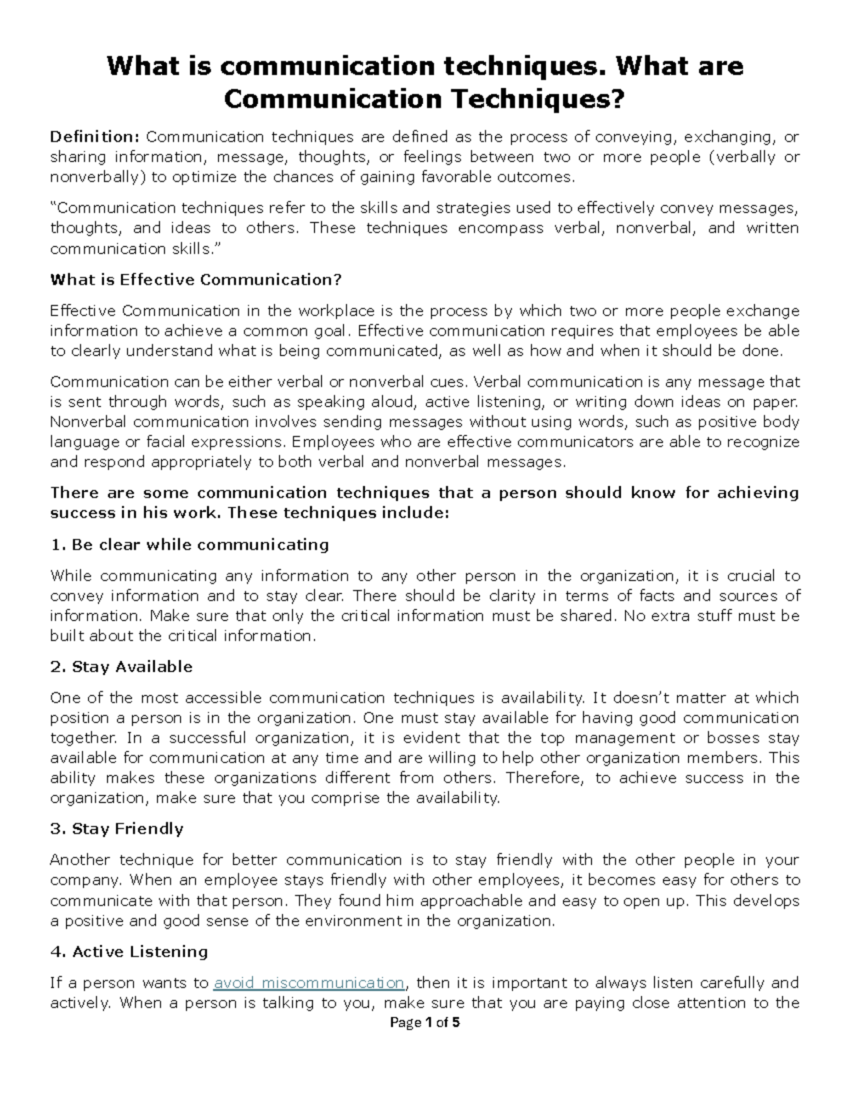 Communication Techniques: Key Strategies for Effective Interaction ...