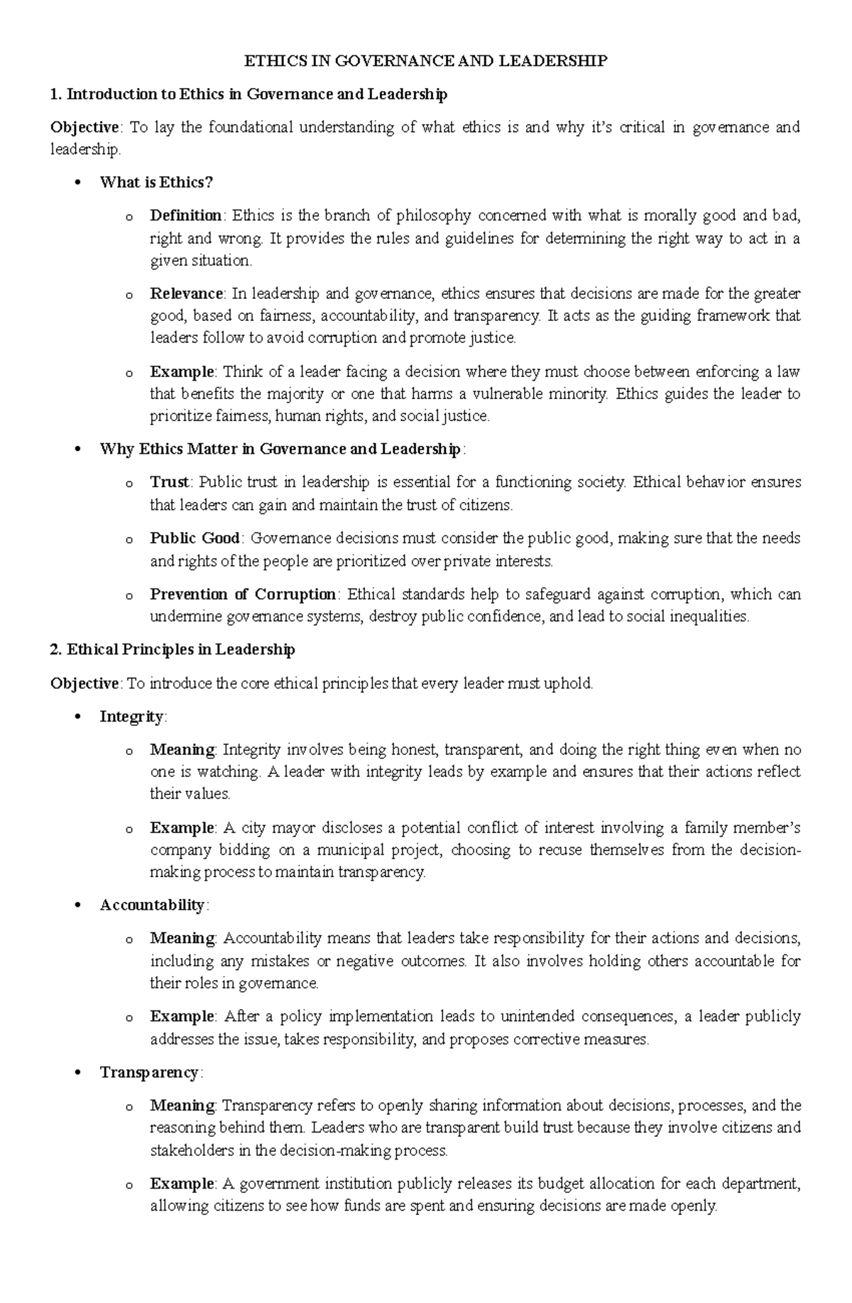 7 Ethics IN Governance AND Leadership - ETHICS IN GOVERNANCE AND ...