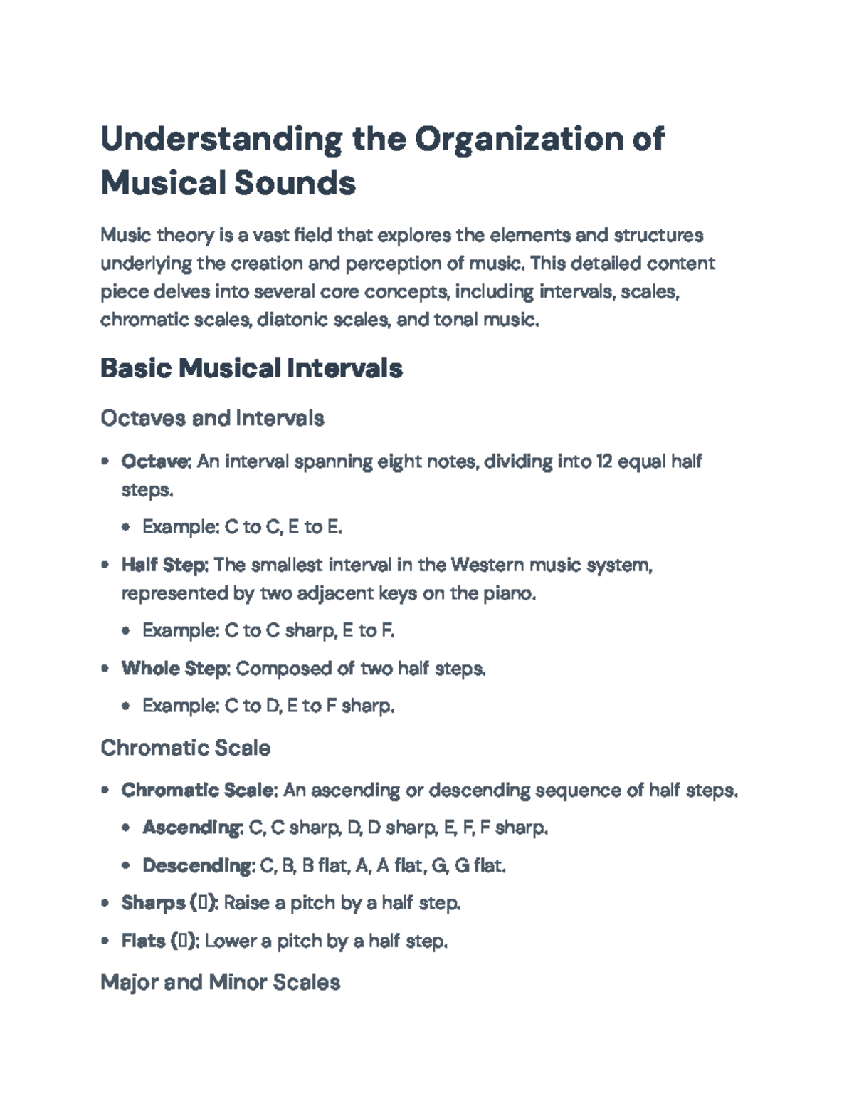 Understanding Musical Sound Organization: Theory of Intervals & Scales ...