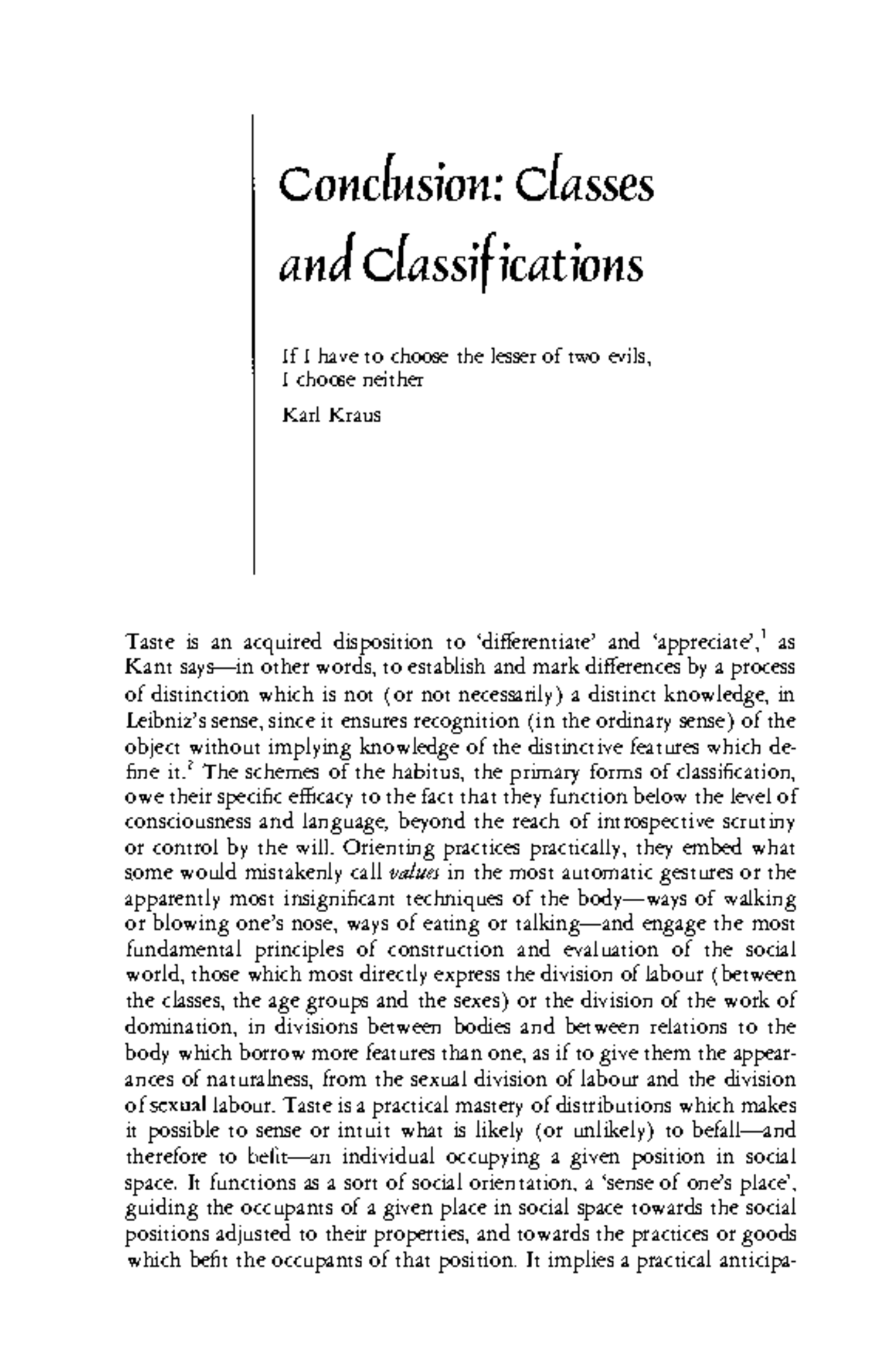 Distinction - Class and Classification Analysis (Course Code: SOC101 ...