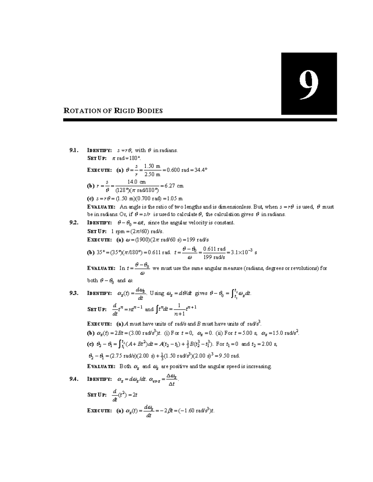 Title: Instructors' Solutions Manual for Physics 09: Chapter 9 ...