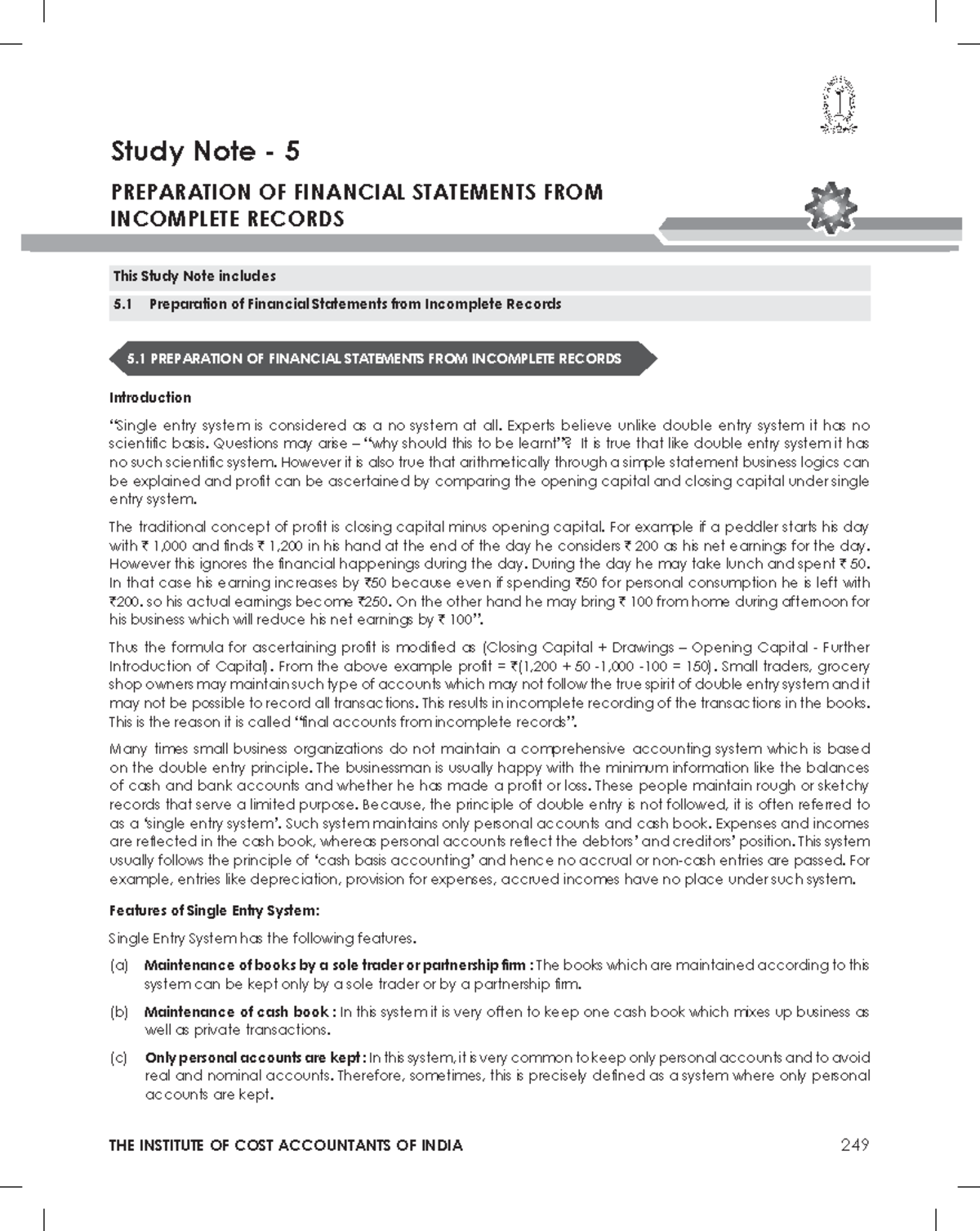 Chapter 5 Financial Statements from Incomplete Records (Paper-5 2021 ...