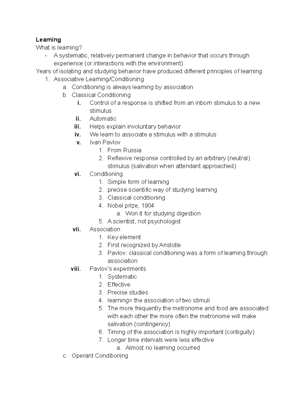 Learning Theories: Classical & Operant Conditioning (Chapter 5) - Studocu