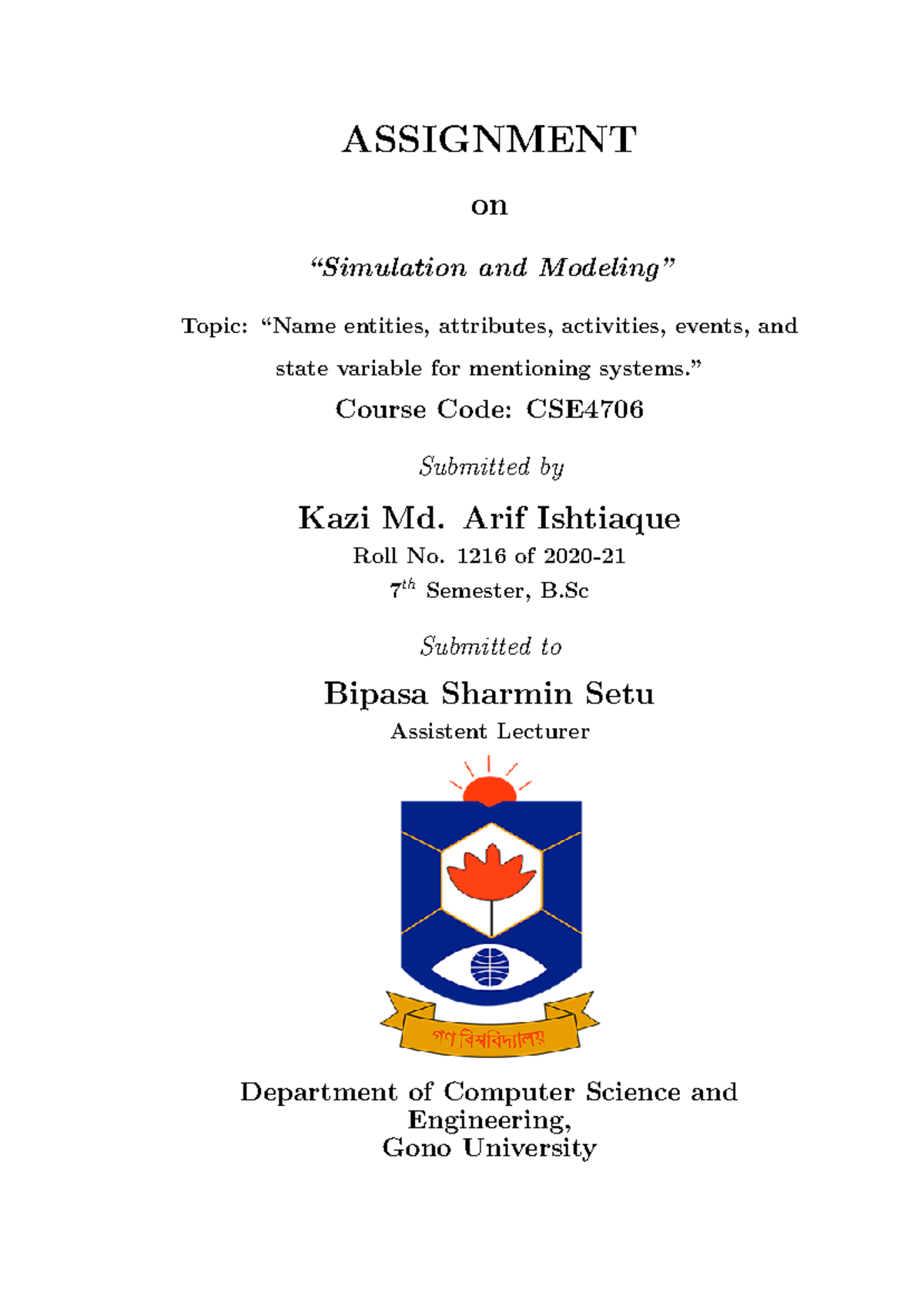 Assignment Cover Page - Electronics & Communication Engineering ...