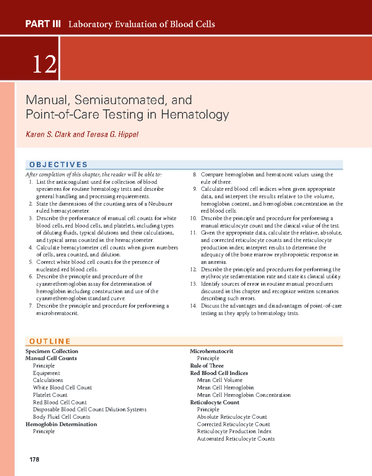 Manual and Semiautomated Testing Procedures in Hematology (Course Code ...