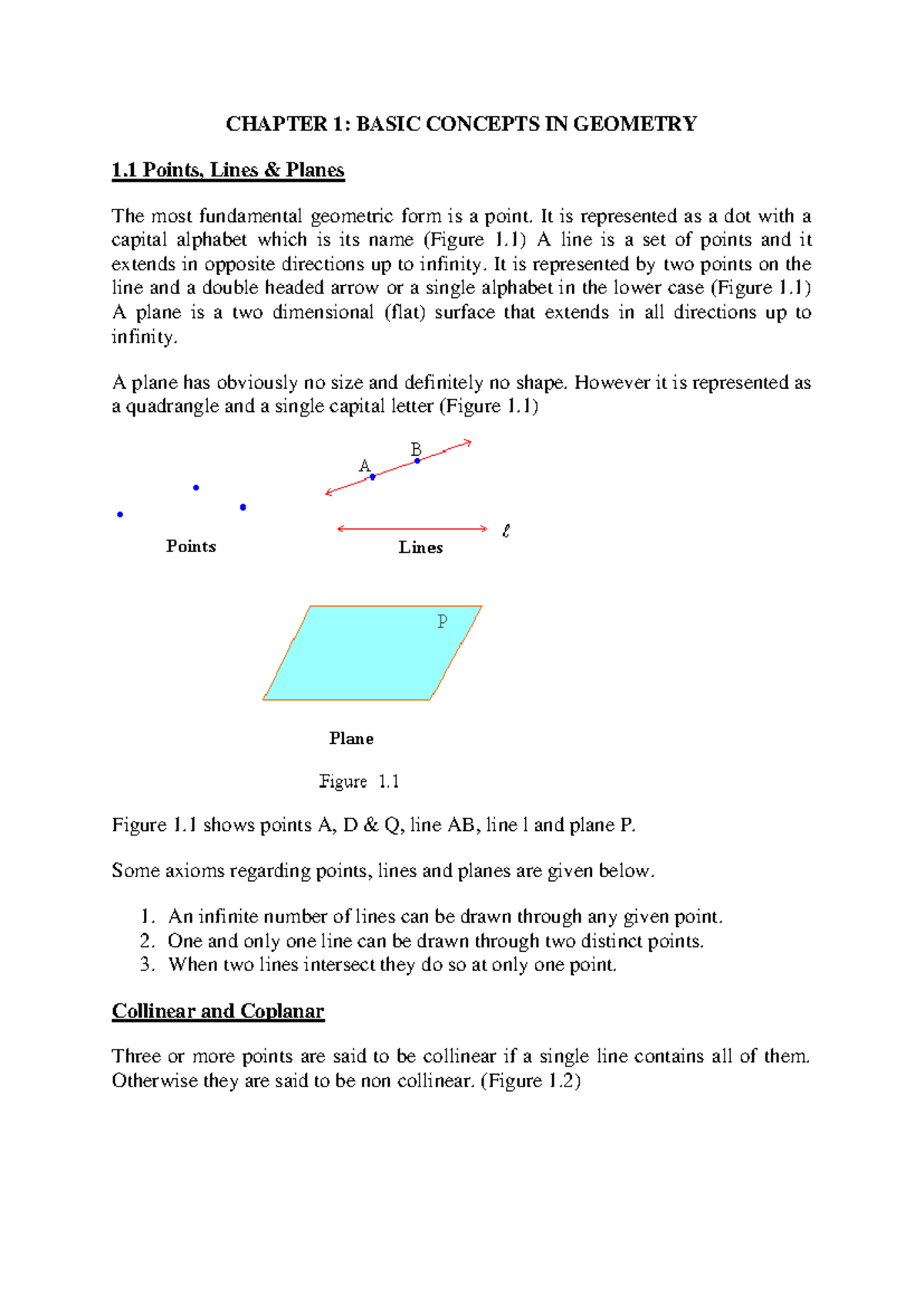 Maths Geometry Ch01 Basics - CHAPTER 1: BASIC CONCEPTS IN GEOMETRY 1 ...