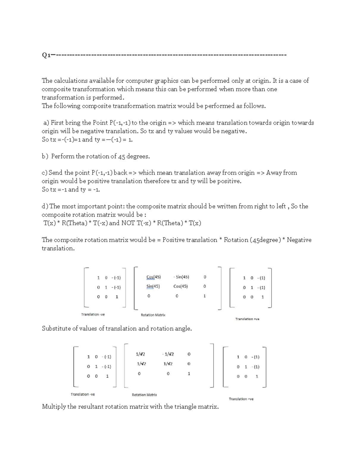 Composite Transformations in Computer Graphics (CSE 101) - Studocu