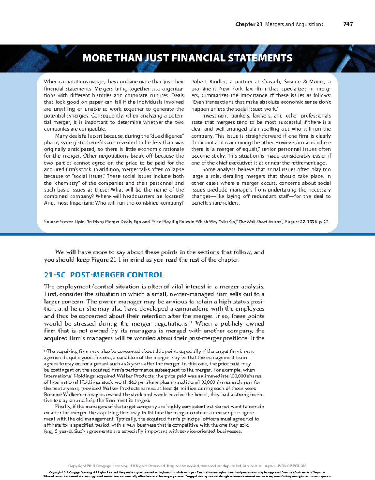 Fundamentals of financial management 263 - Chapter 21 Mergers and ...