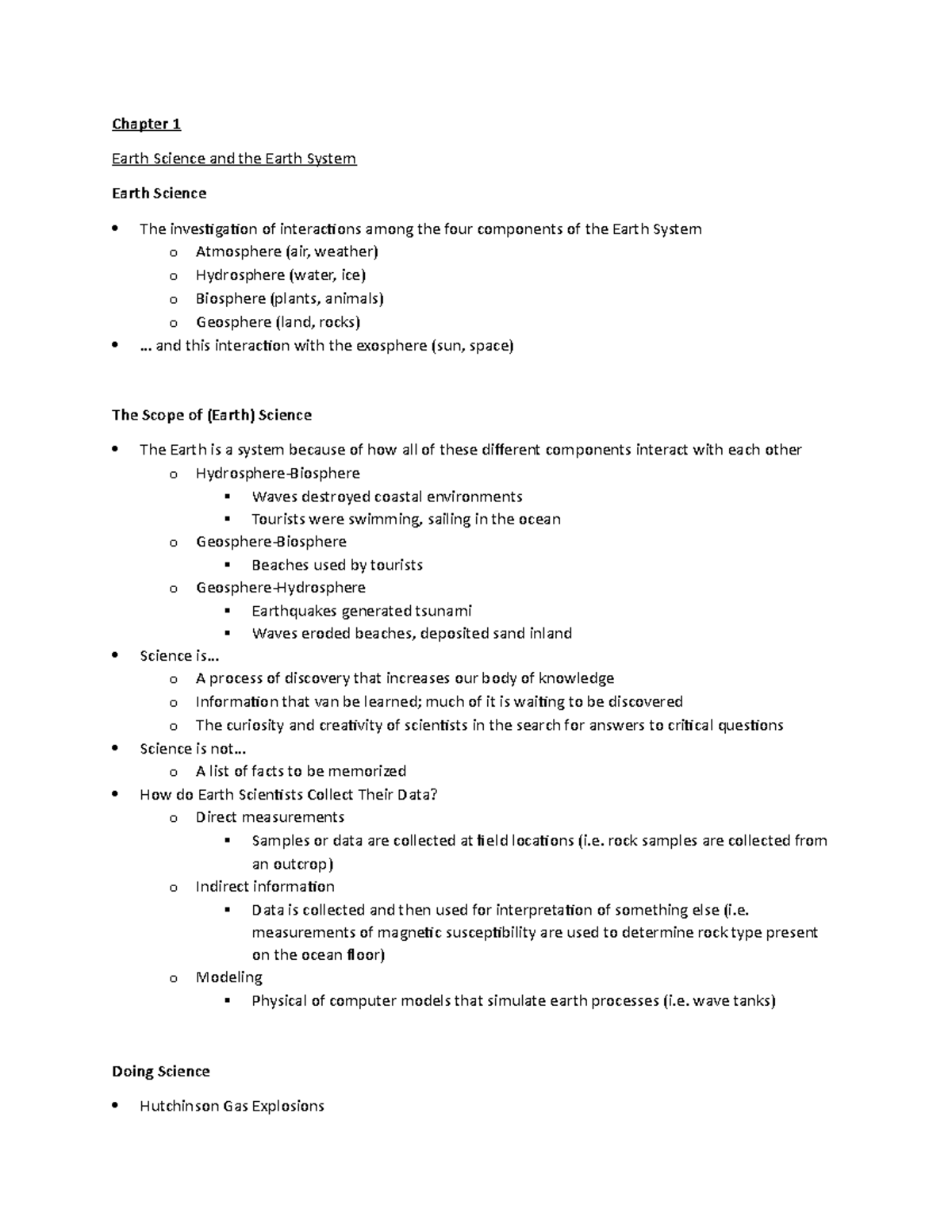 Course Notes - Summary The Good Earth: Introduction to Earth Science ...