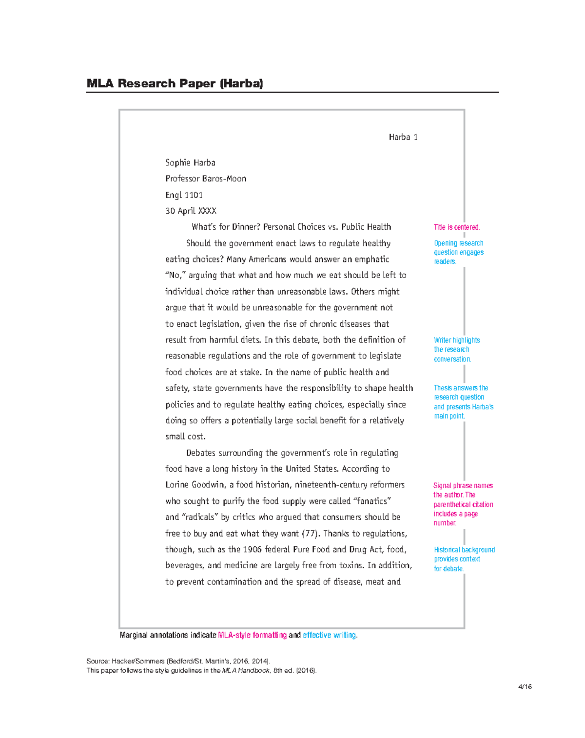 MLA Research Paper: The Debate on Government Regulating Food Choices ...