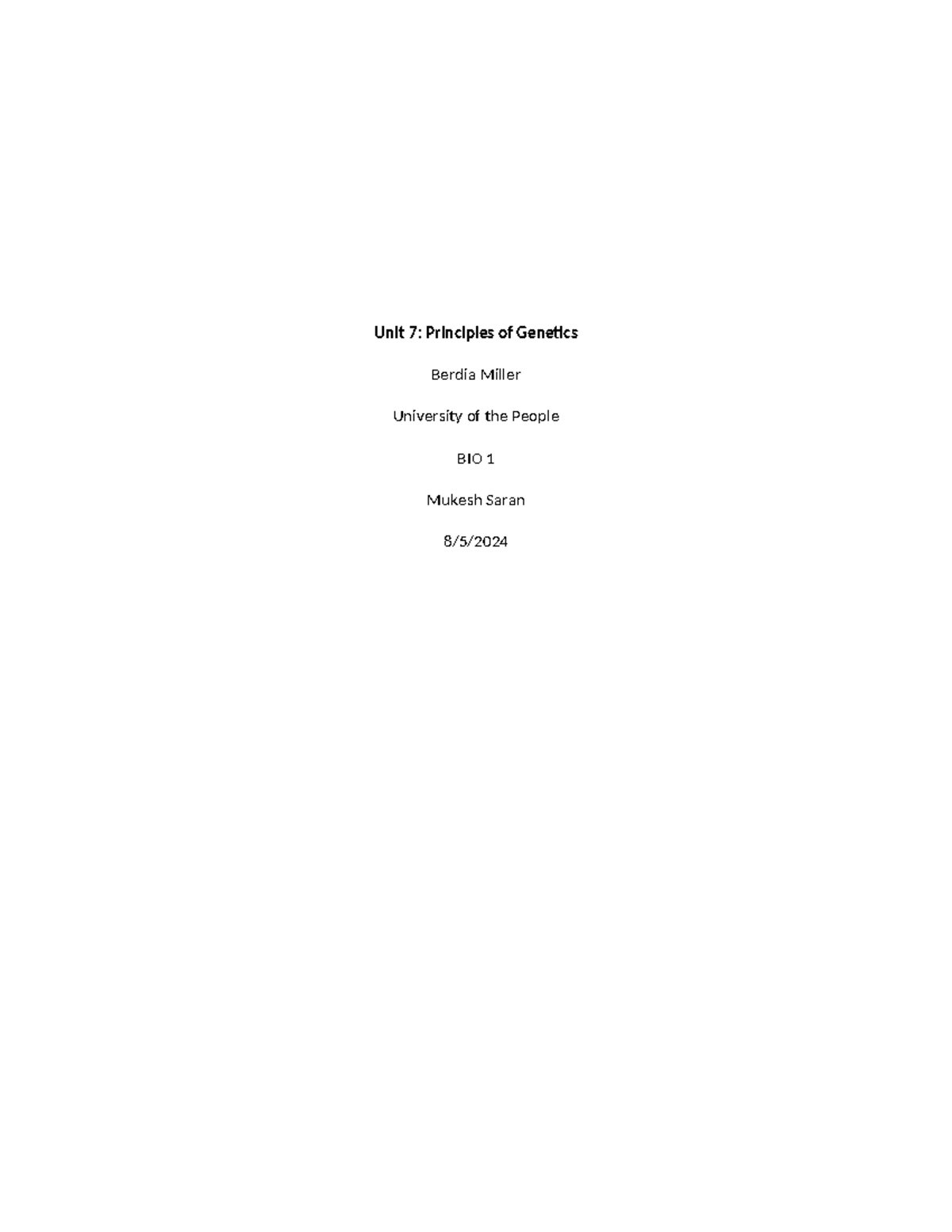 Unit 7: Principles of Genetics - Homologous Recombination Insights ...