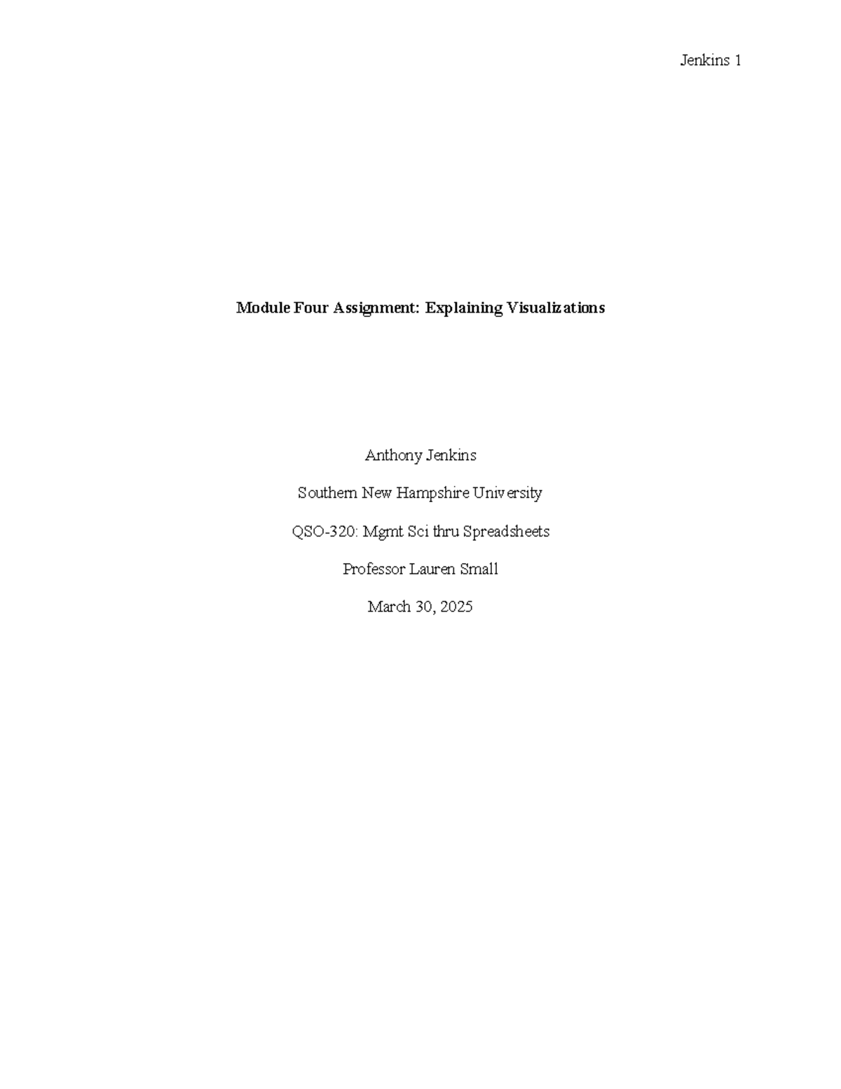 Mgmt Sci Module 4 Assignment: Insights on Data Visualization - Studocu