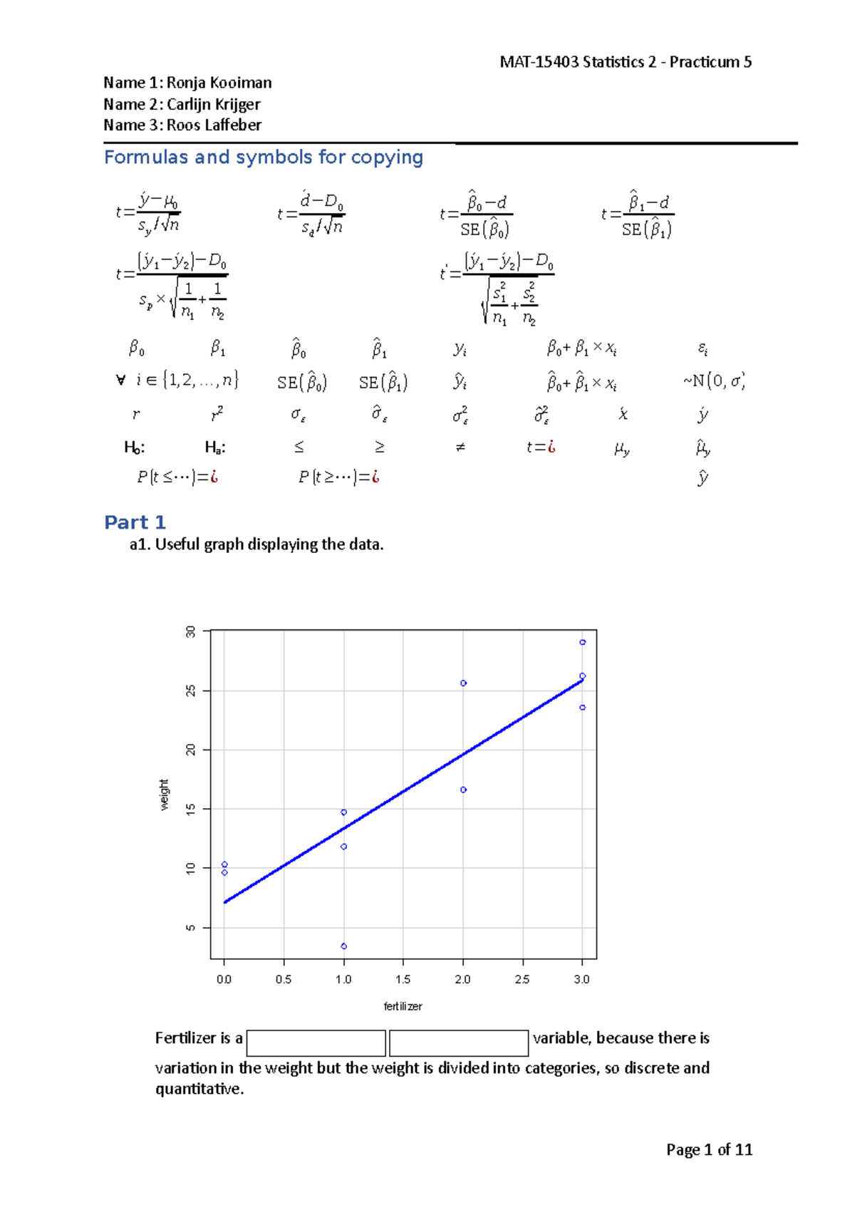 Practical 5: Statistical Analysis and Regression Models (STAT2 ...