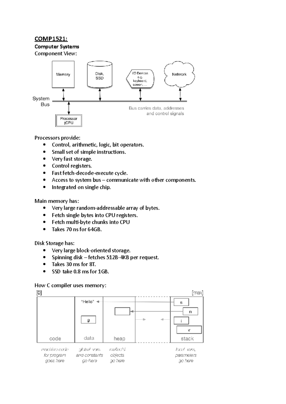 Read COMP1521 - Summary Computer Systems Fundamentals - COMP1521 ...