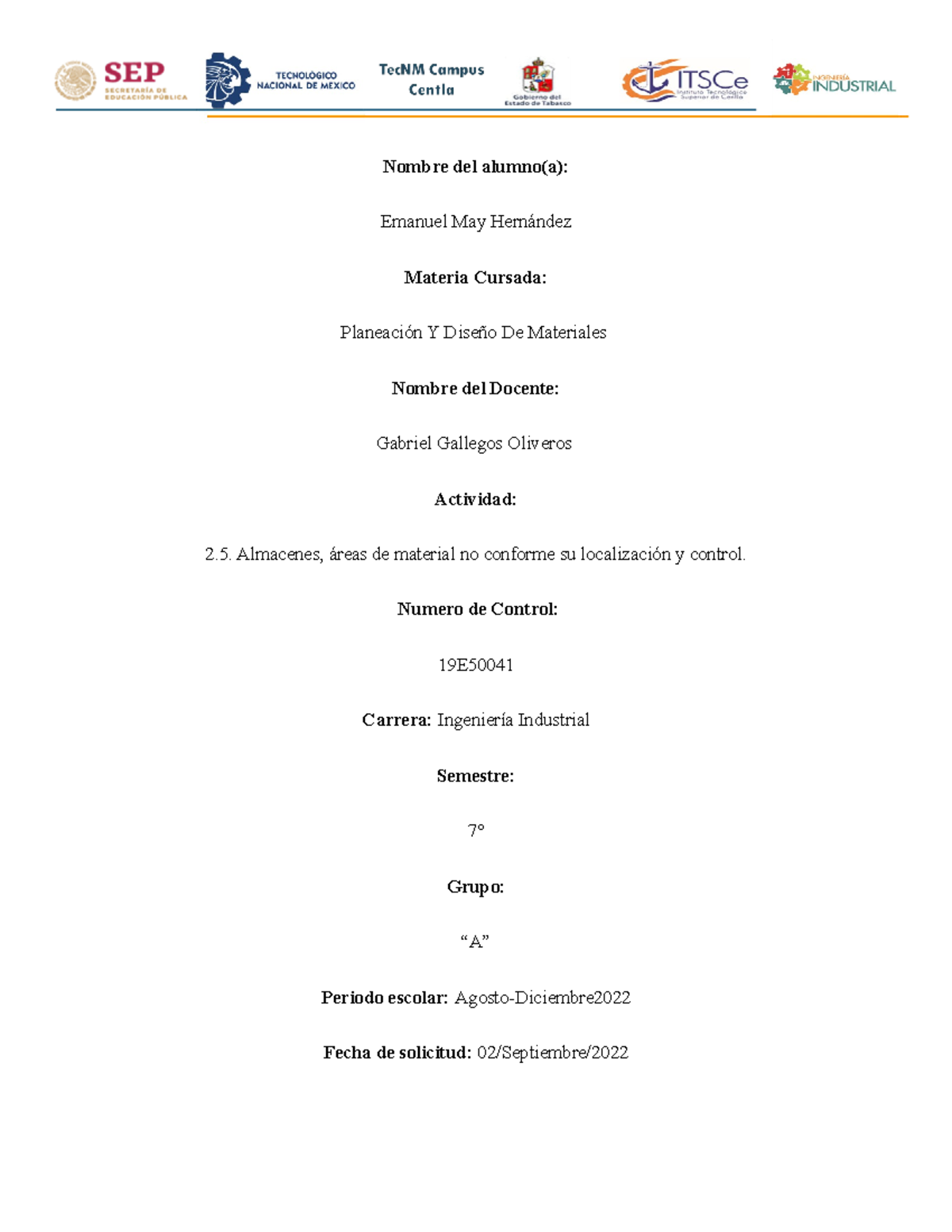 2.5. Almacenes y Control de Material No Conforme en Ingeniería ...