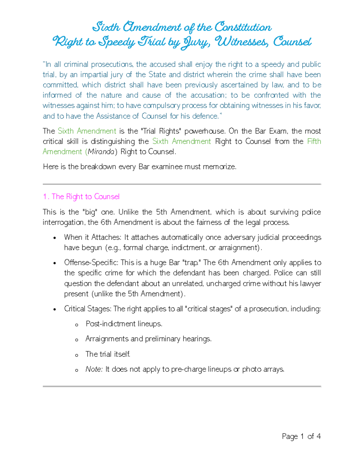 Sixth Amendment (Constitution) Overview: Right to Speedy Trial ...