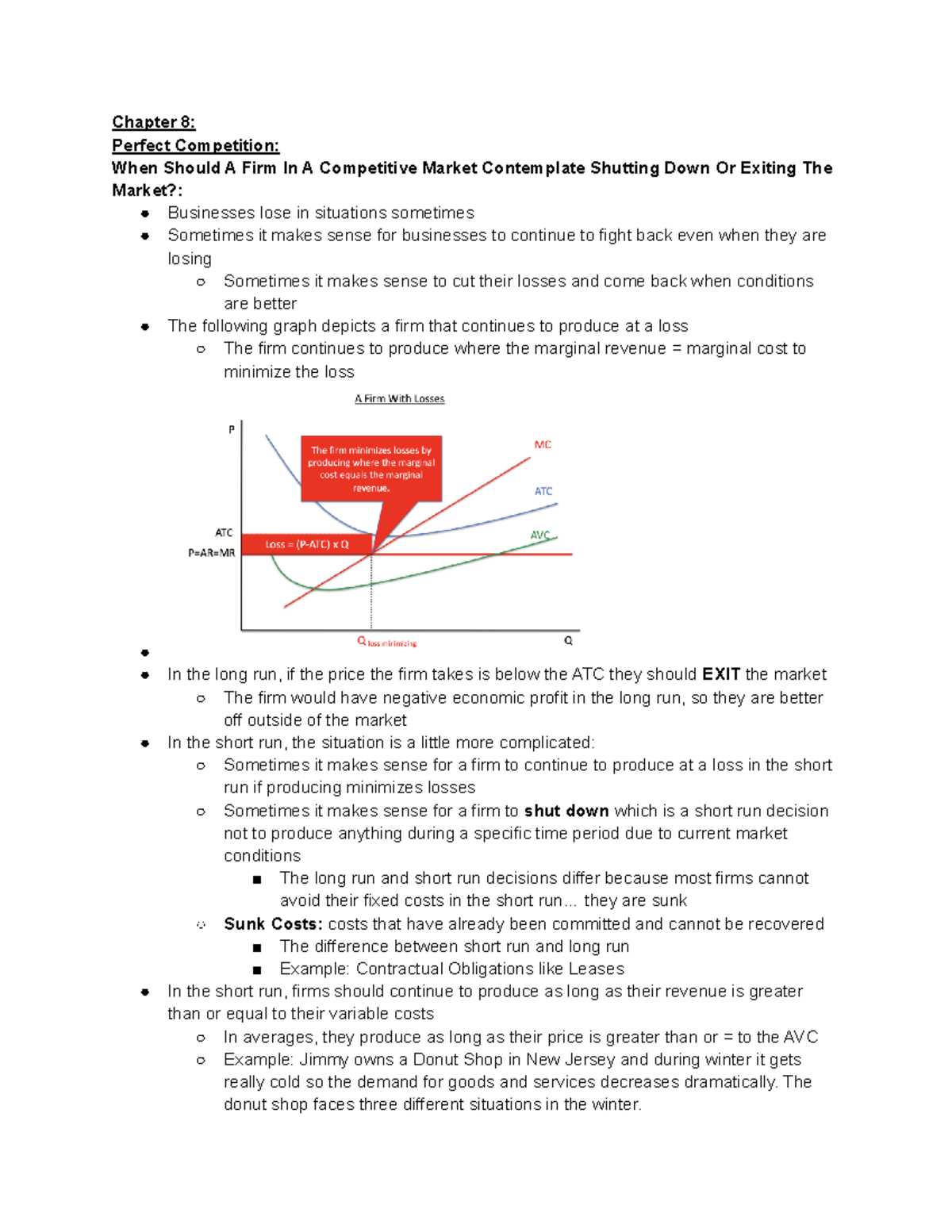 Principles of Microeconomics Unit 8 Notes Part 2 - Chapter 8: Perfect ...