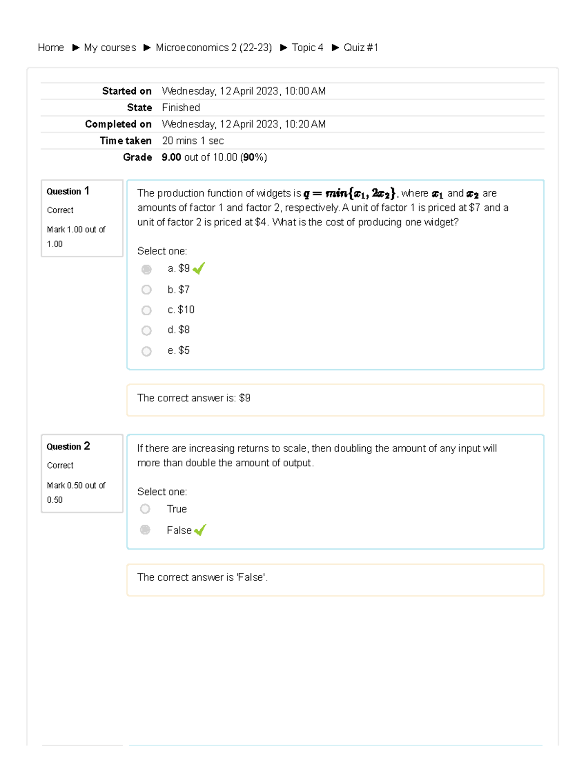 Quiz-1 Solutions for Econometrics 2: Topic 4 Analysis - Studocu