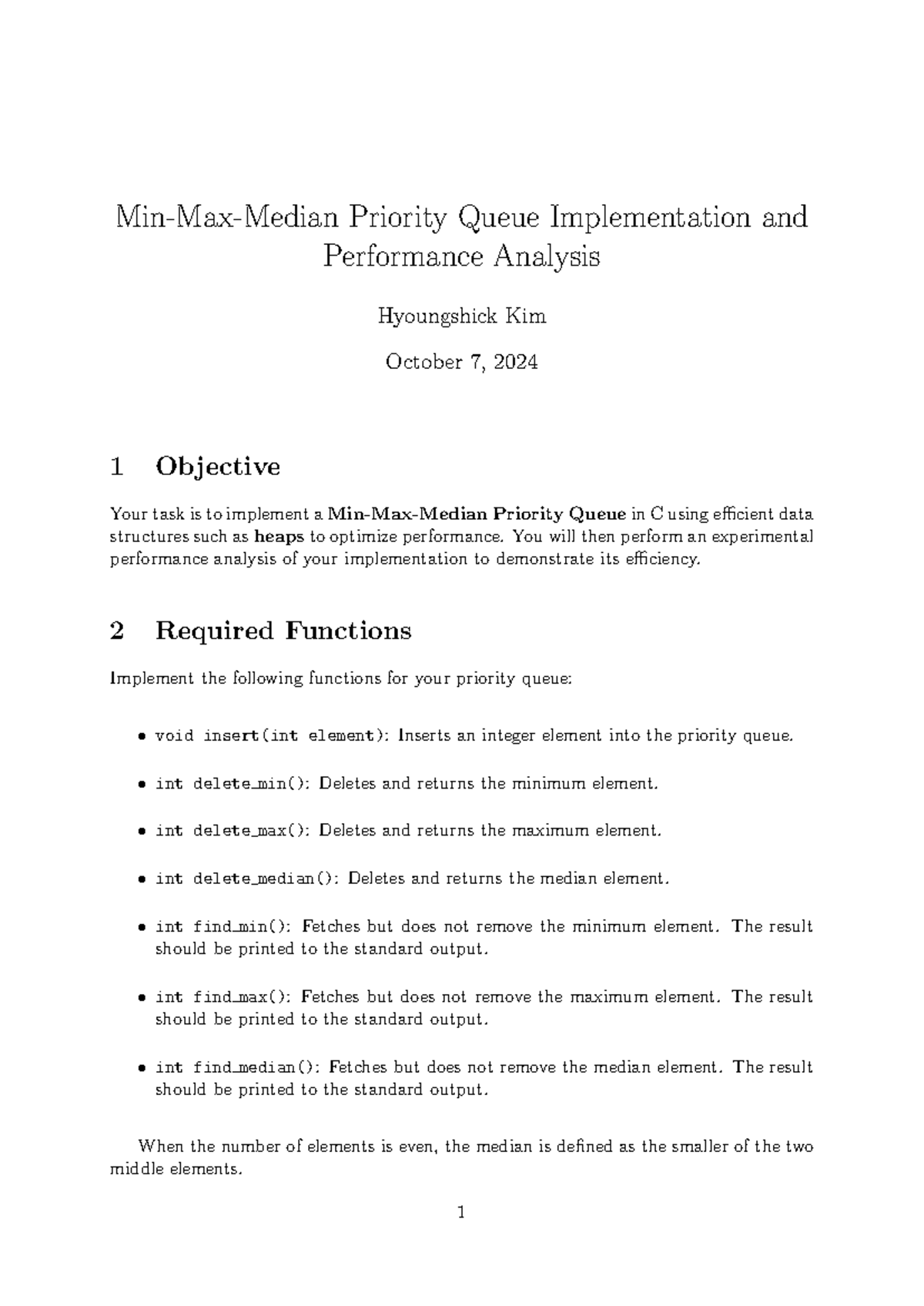Assignment 01 2024-1: Min-Max-Median Priority Queue Implementation ...