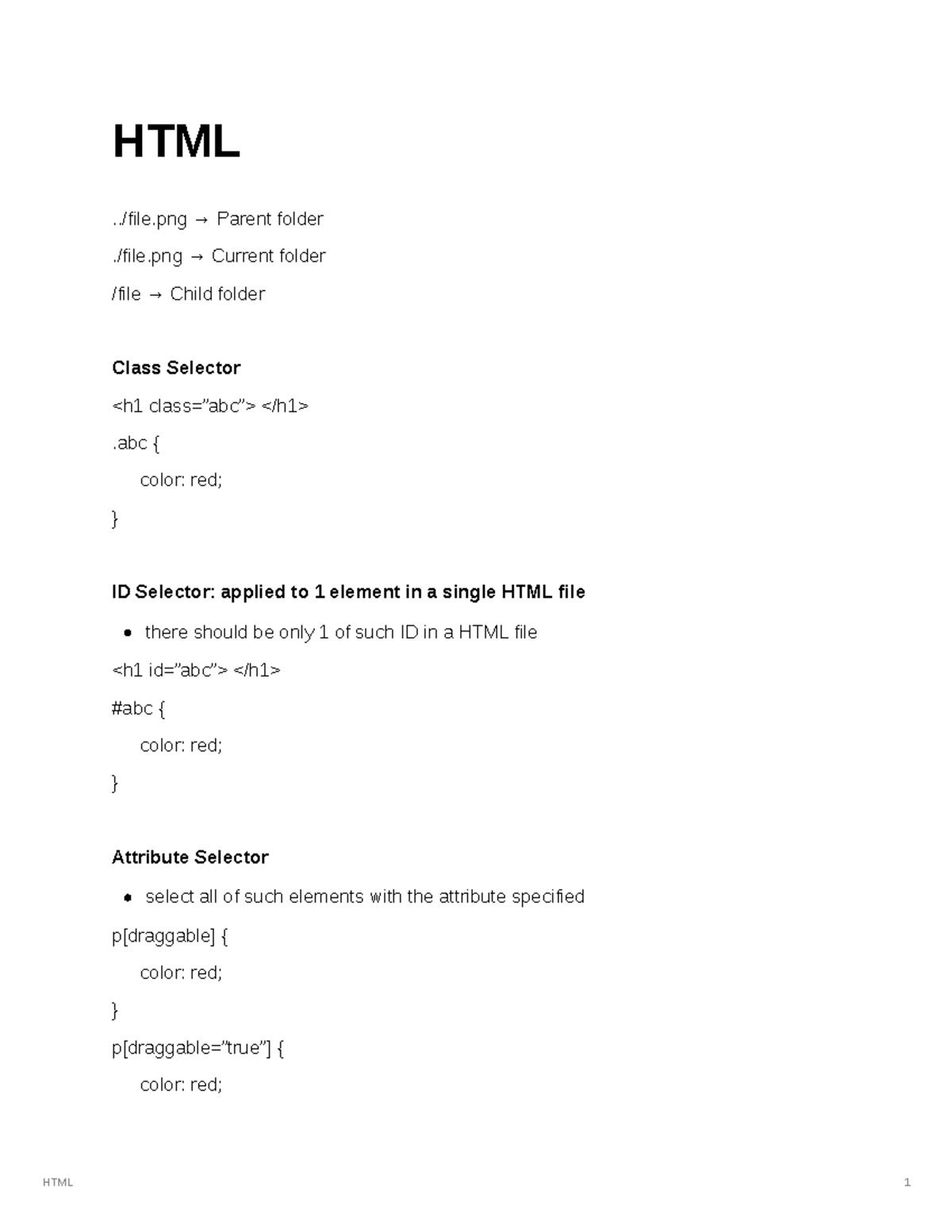 HTML Basics - Essential Notes for Understanding HTML & CSS Selectors ...