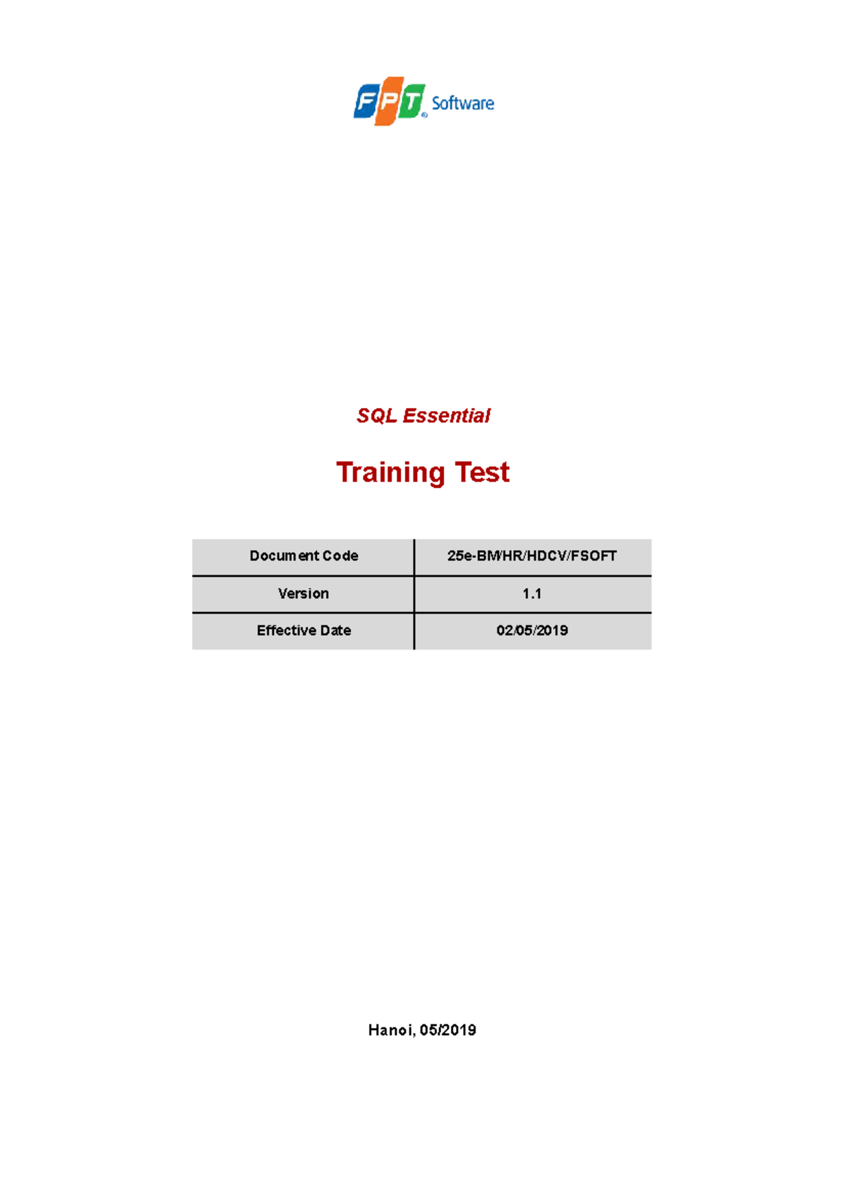 SQL Essential Final Test Document Code: SQLE.Practice.T02 - Studocu