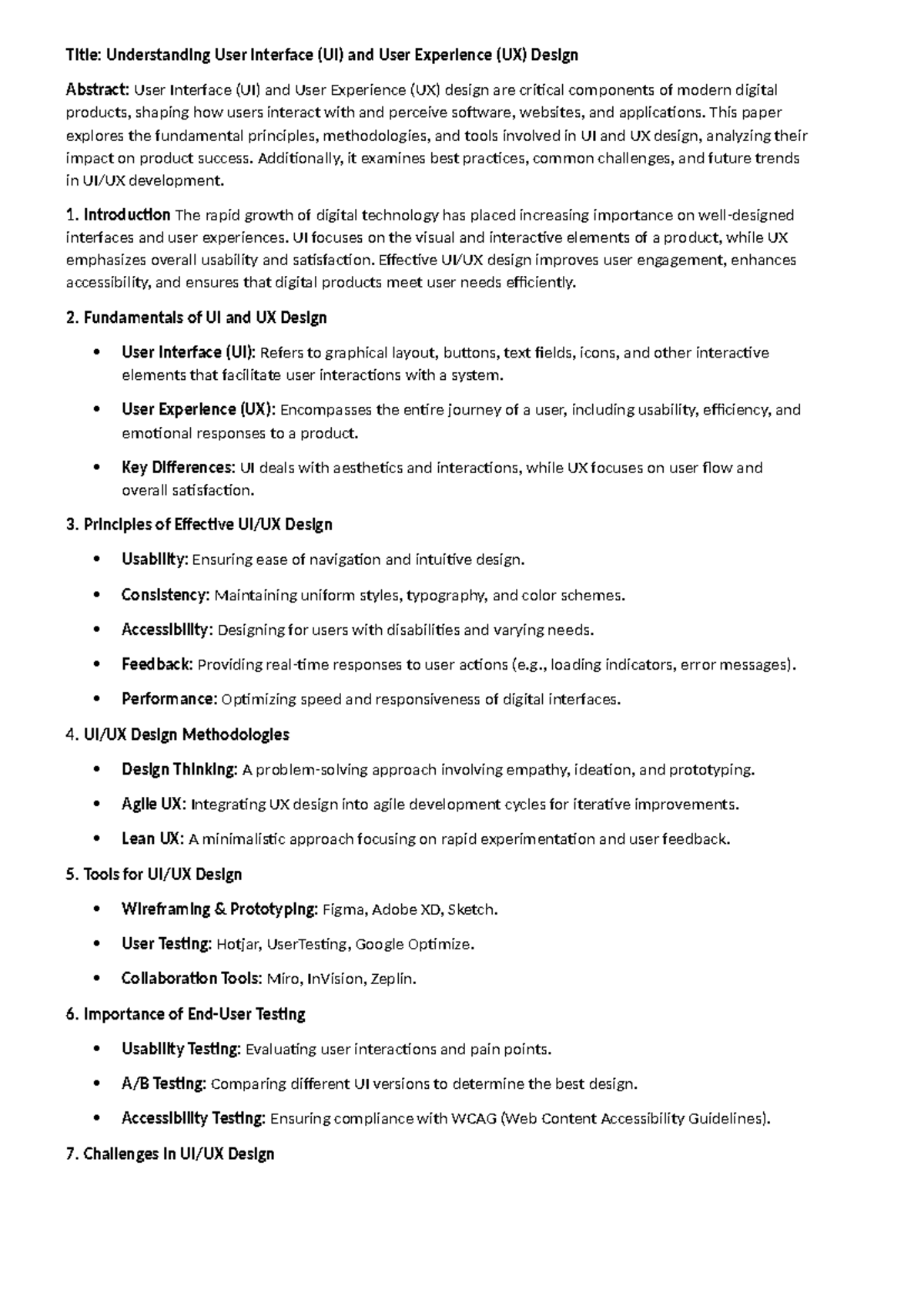 Paper 1 - Title: Understanding User Interface (UI) and User Experience ...