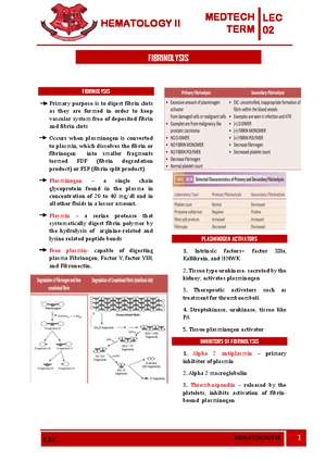 Medtech LEC Term 02 clinical chemistry II thyroid gland overview - Studocu