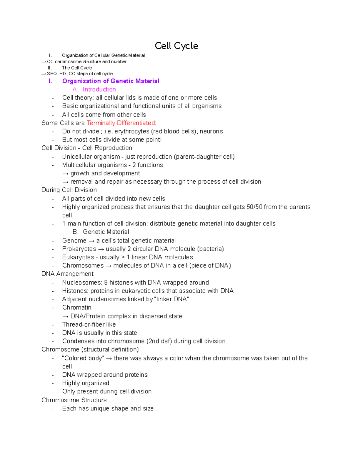 Cell Cycle Overview: Gen Bio 115 Exam Notes and Key Concepts - Studocu