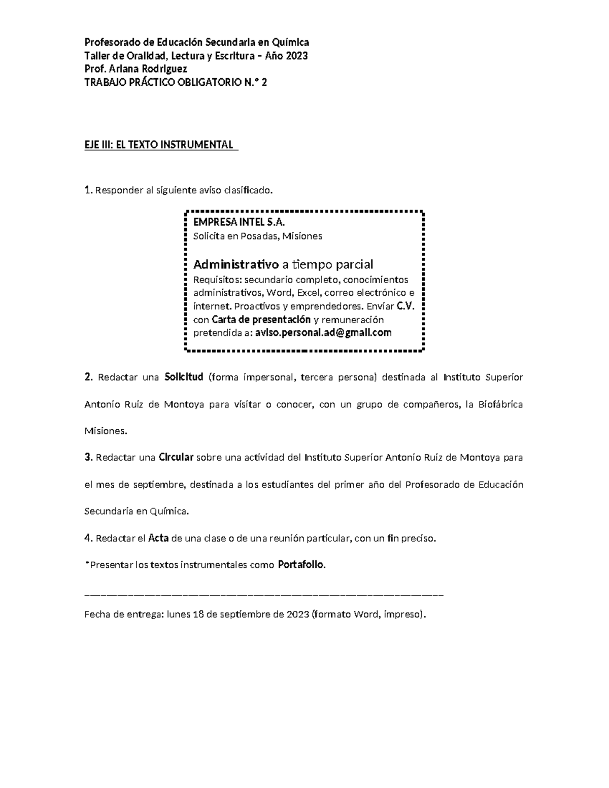TPO- Trabajo Práctico Obligatorio N.º 2: Textos Instrumentales 2023 ...
