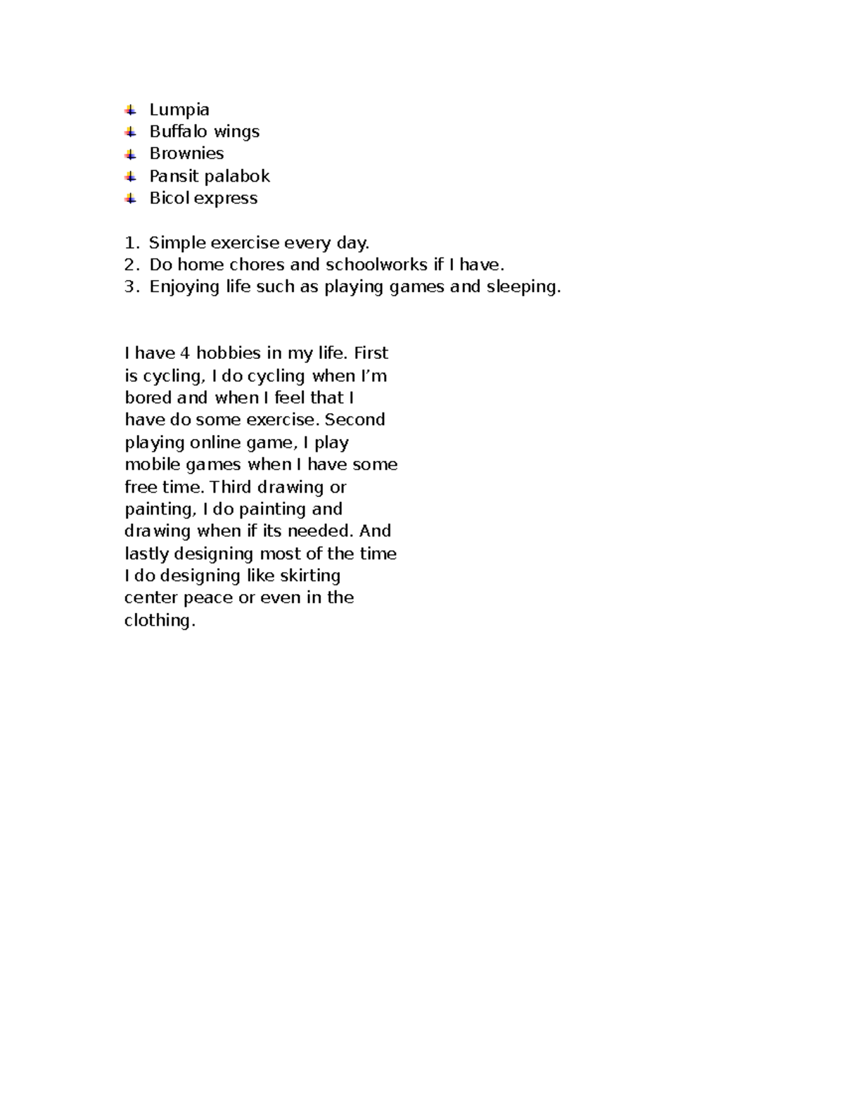 Hobbies and Daily Activities: Word Exercise 5 - n/a - Studocu