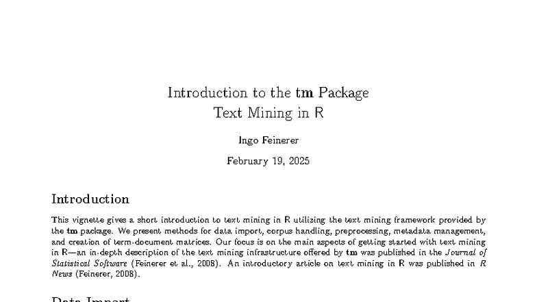 Introduction to Text Mining with the tm Package in R (Course Code ...