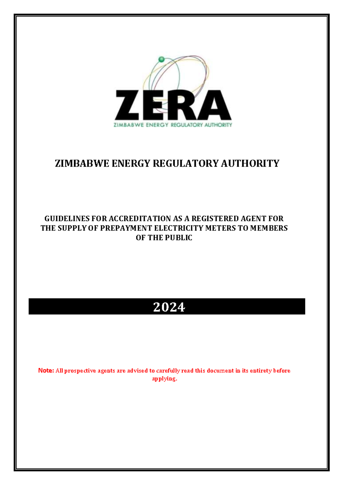 2024 ZERA Guidelines for Prepayment Meter Agent Accreditation - Studocu