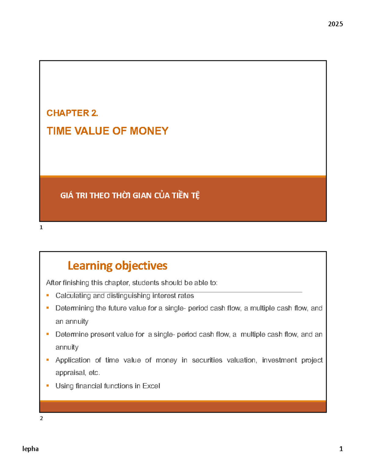 Chapter 2: Time Value of Money - Key Concepts and Applications - Studocu